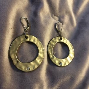 Gold hammered hoops